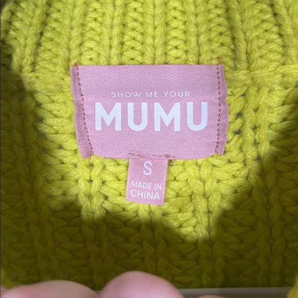 SHOW ME YOUR MUMU WOMENS KNIT BAILEY SWEATER NEON LIME GREEN SMALL - Picture 4 of 6